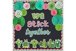 Qilery Cactus Theme Bulletin Board Wall Decoration: Vibrant Classroom Decor