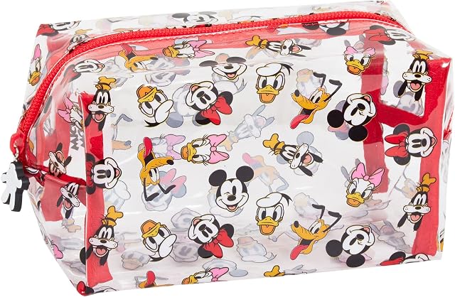 Mickey Mouse Minnie Mouse and Friends Clear Cosmetics Bag for Girls Womens Transparent Make Up Bag School Pencil
