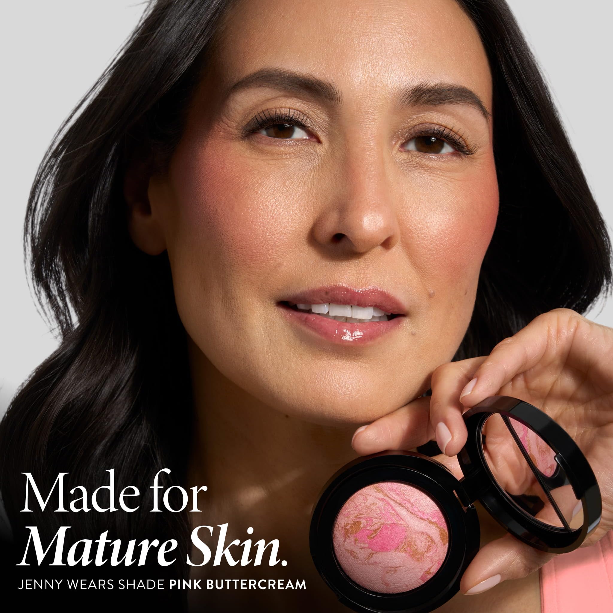 LAURA GELLER NEW YORK Blush-n-Brighten Marbleized 2 en 1 rubor, rosa iluminado por el sol, cepillo de rubor en ángulo, ultra suave, nunca se desprende (2 piezas)