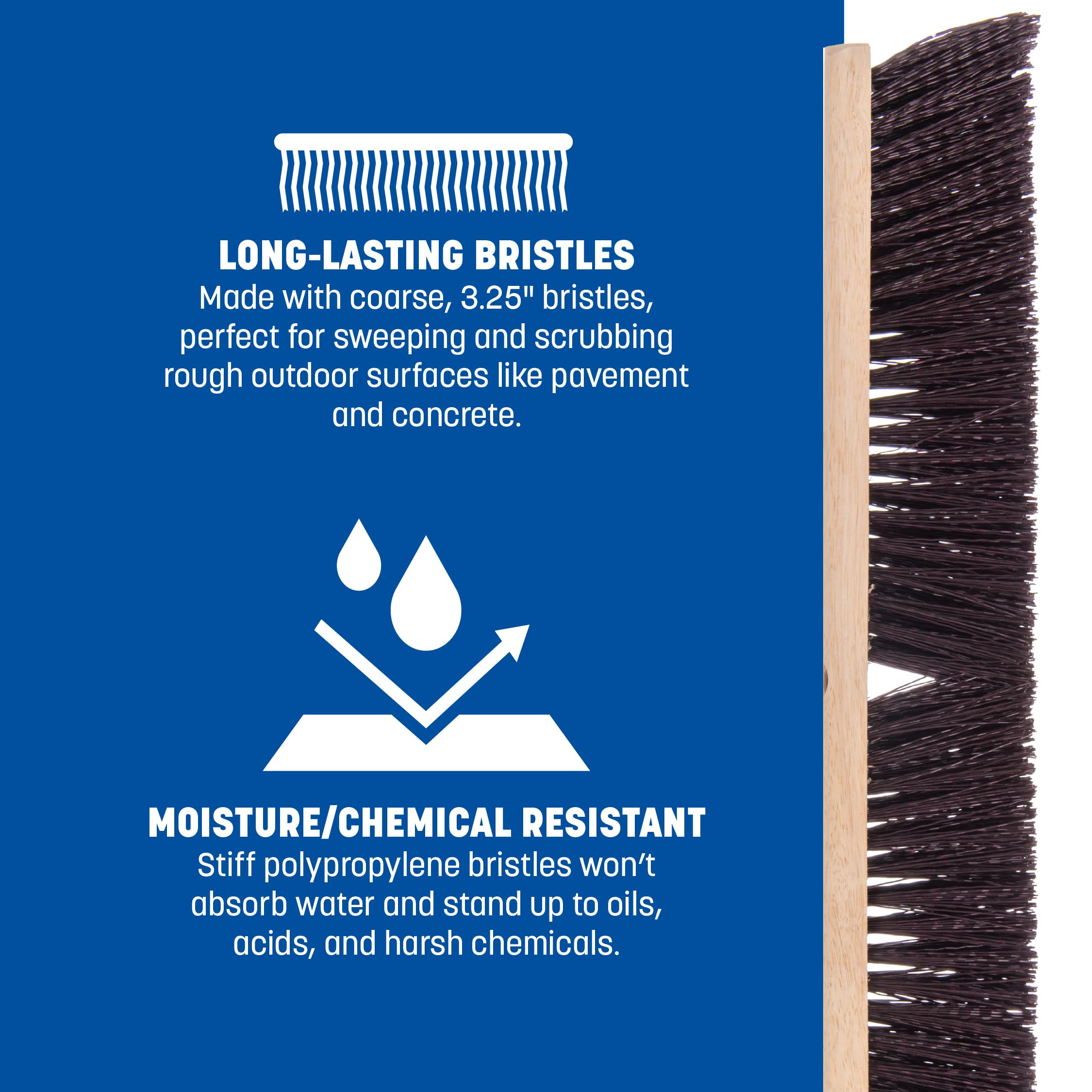 Carlisle 3621932400 flo-pac Hardwood Block ondulato sweep, setole in polipropilene, 61 cm Block size, 3 – 1/10,2 cm Bristle Trim, marrone