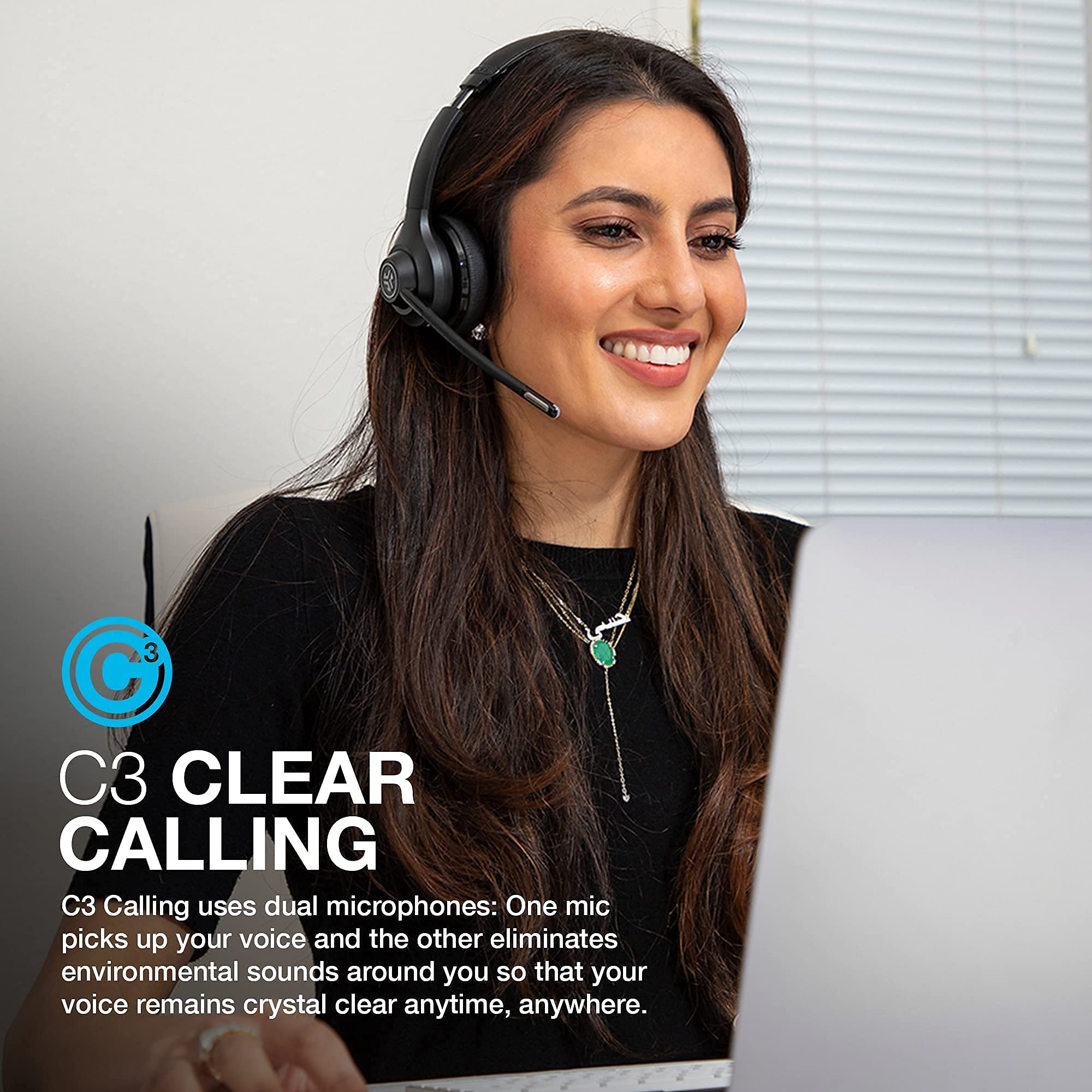 JLab Go Work Wireless OnEar Headphones with Boom Mic Bluetooth or