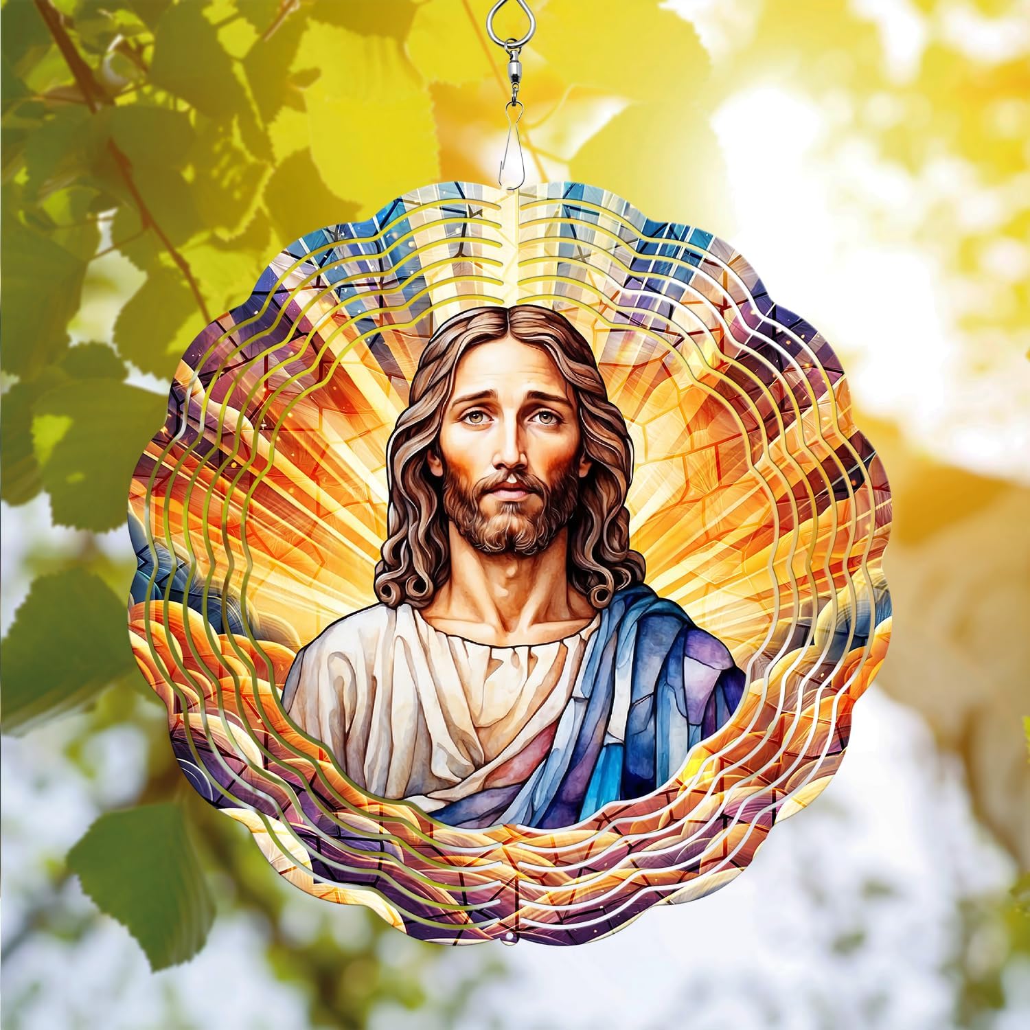 Jesus Wind Spinner, Jesus Wind Spinner Hanging for Yard and Garden, Unique Gift Wind Spinner, 3D Hanging Wind Spinner Outdoor