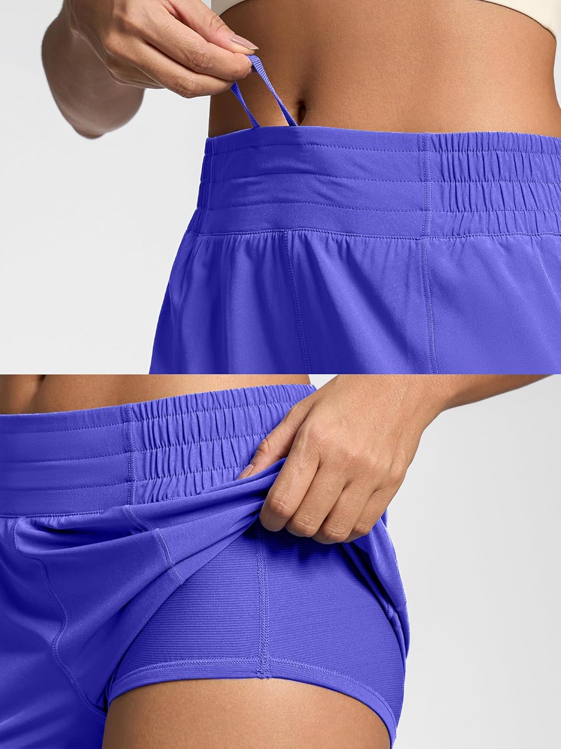 MCEDAR Women's Athletic Shorts for Gym Workout Shorts 2.5" Quick-Dry Lightweight Running Short with High Waisted Zip Pockets - Image 5