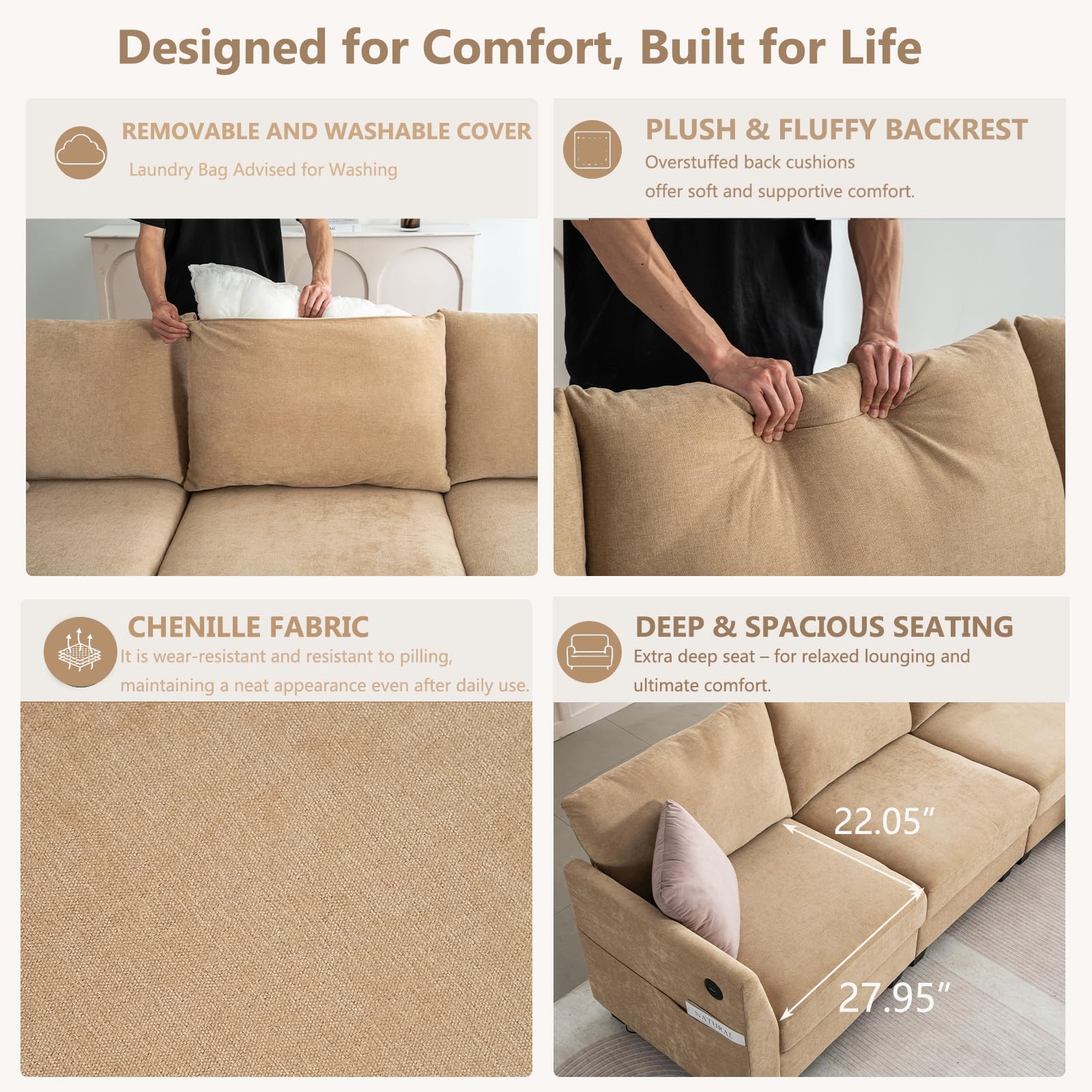 Amazon.com: ZX Design 8 Seater U-Shaped Sectional Couches with