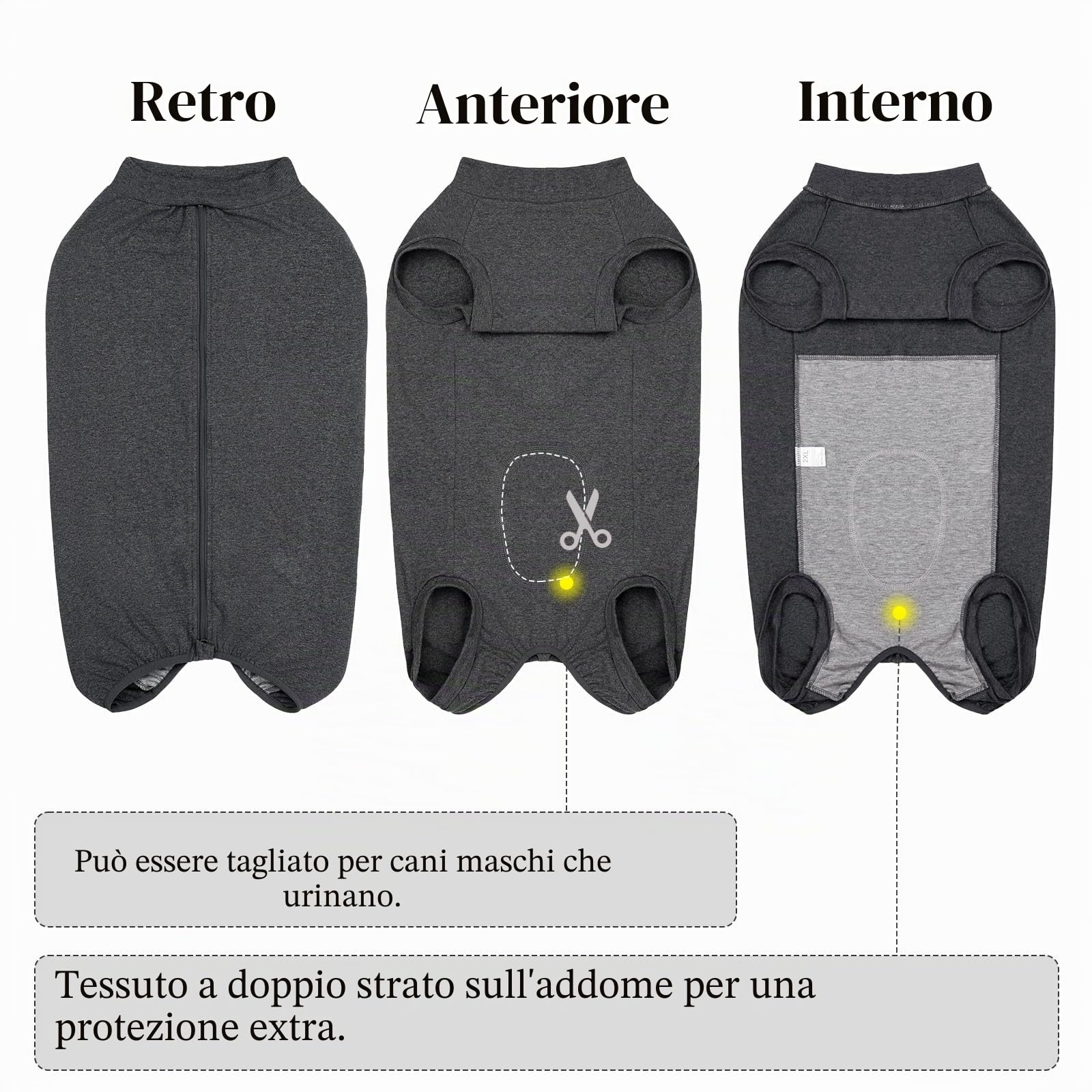 Tutina Post Operatoria Cane Body Post-operatori per Cani Vestito Chirurgico Femmina Tuta Recupero Pigiama Cane Tuta