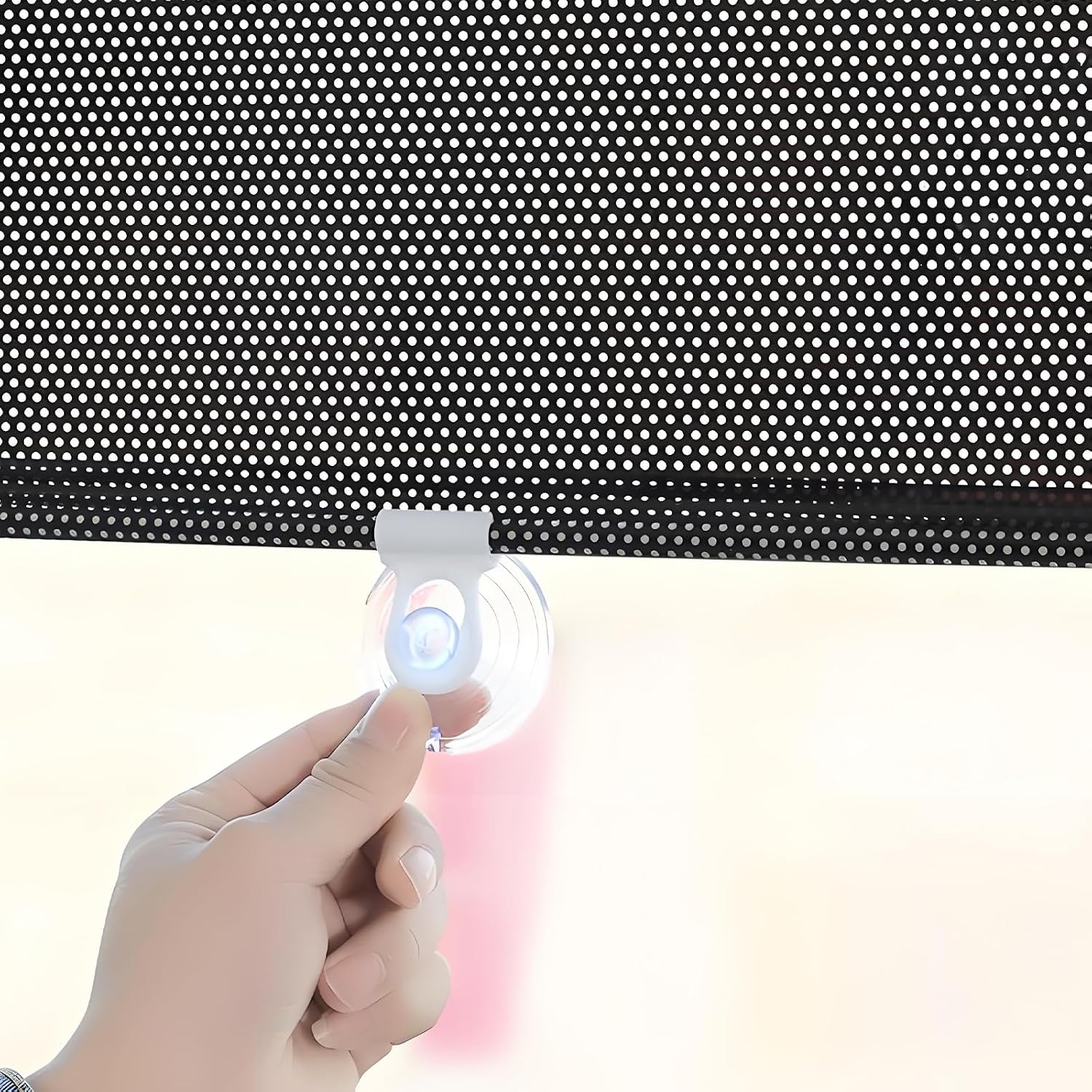 Suction Window Shade Roller Shades- No Drill, Adjustable Privacy Blackout Curtains,Portable & UV Protection,Perfect for Home,Door,Office, Bedroom (Black, 23"x49")