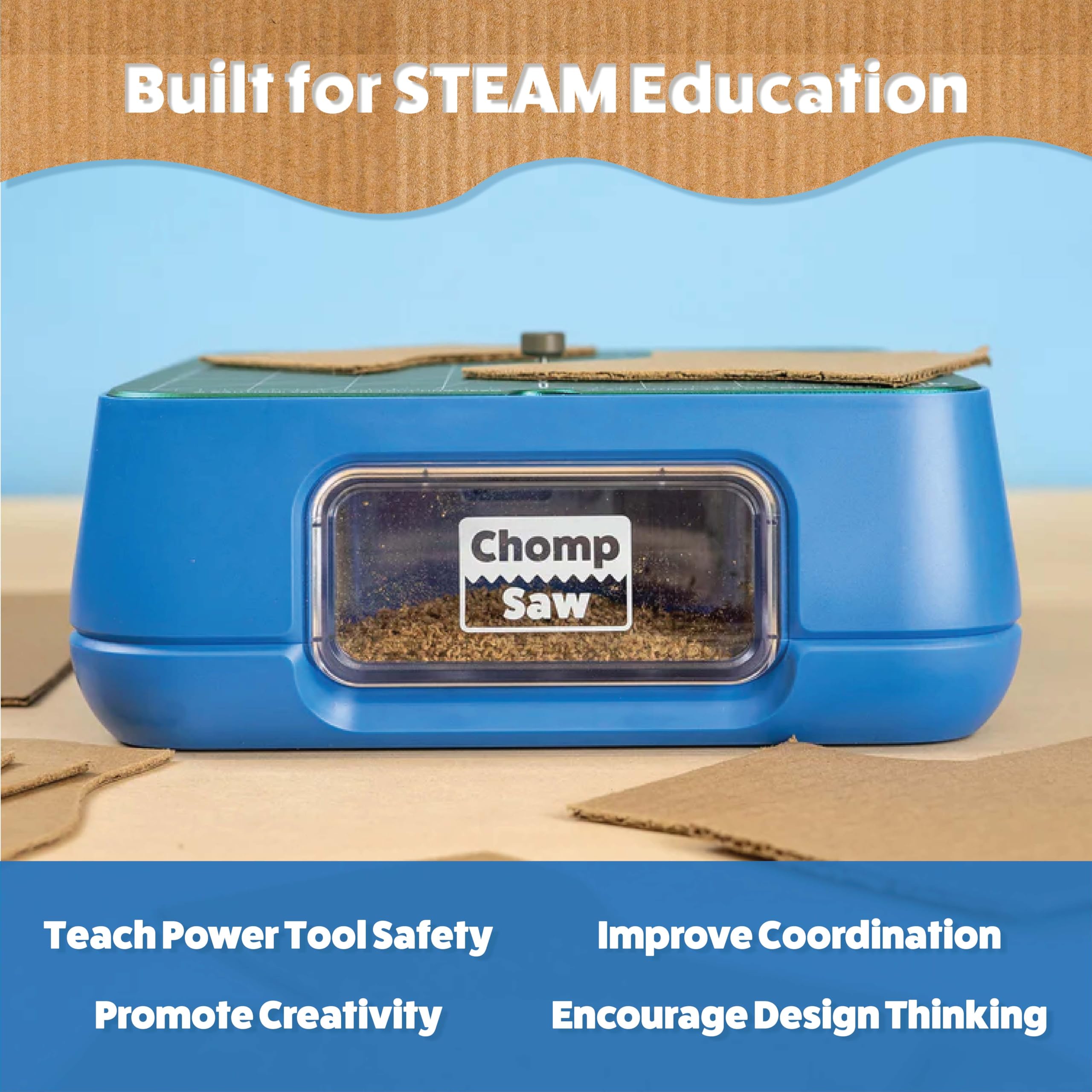 ChompSaw | The Ultimate Kid-Safe Power Tool for Cutting Cardboard | STEM + STEAM Educational Toy for Boys and Girls Ages 5+ | Upcycle Cardboard for Hands-On Learning & Creative Projects