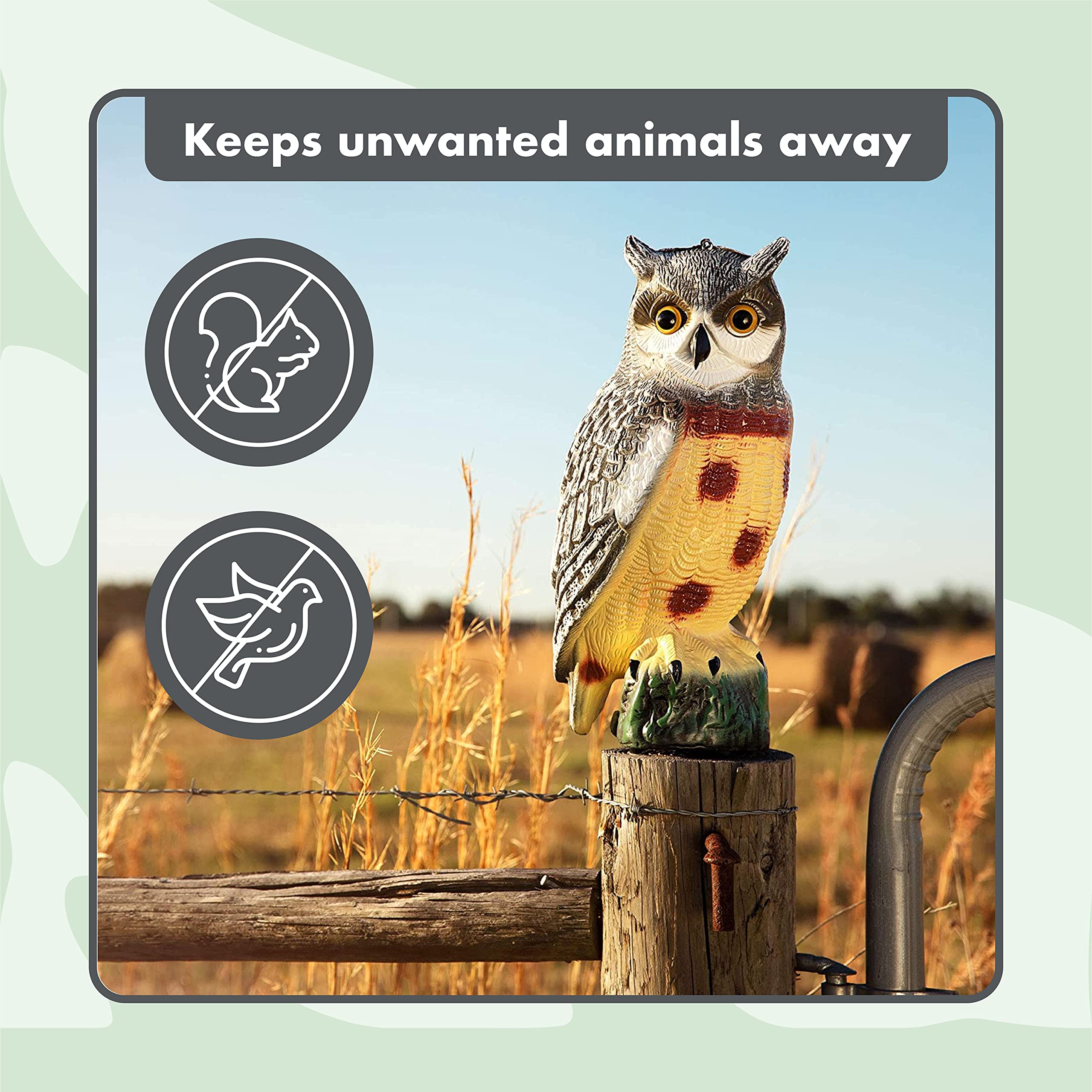 Fake Owl Decoy and Bird Deterrent Owl Decoys to Scare Birds Away