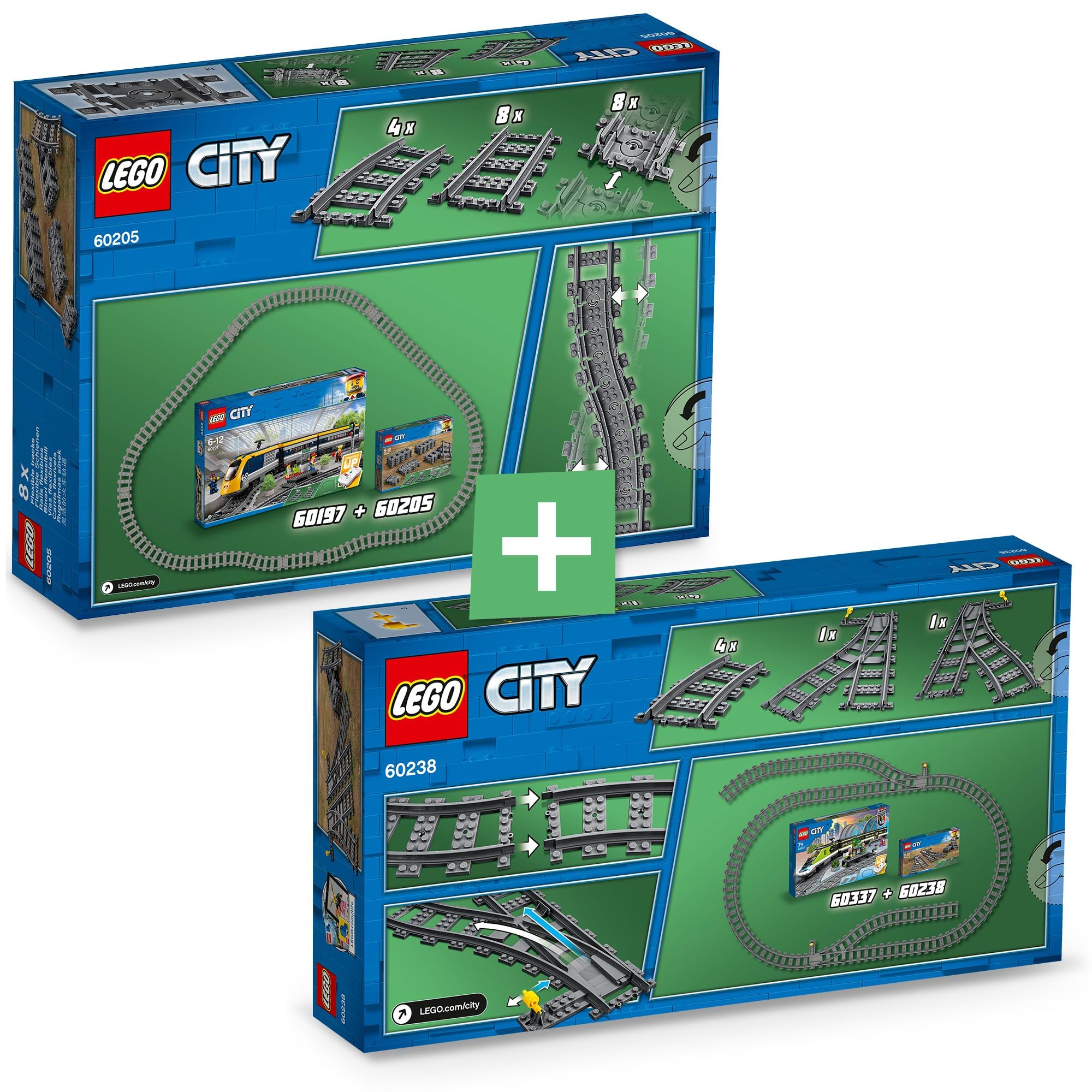 Lego City Binari & Morbidi (60205 + 60238), set di estensione ferroviaria station wagon