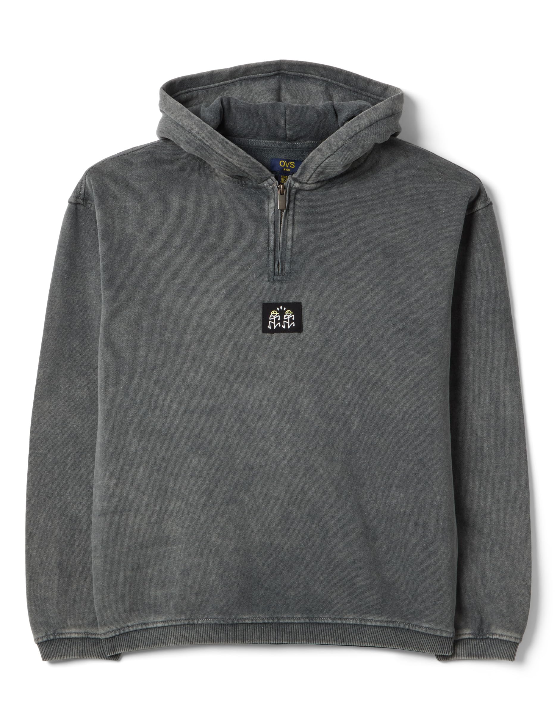 OVS Kids Felpa in Puro Cotone Grigia Tiedye da Ragazzo Oversize Fit