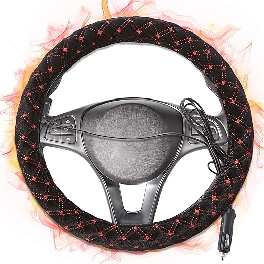 2. Big Ant Heated Steering Wheel Cover, Upgraded 12V Heated Auto Steering Wheel