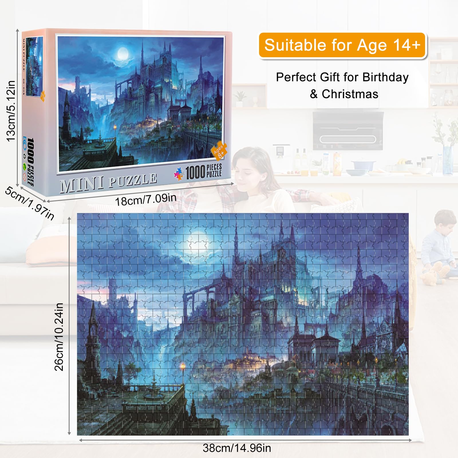 Puzzle 1000 Pezzi Per Adulti – Casa Calda – Paesaggio Colorato 70x50 Cm – Con Poster – Giochi Da Tavolo In Famiglia - 3
