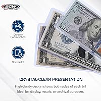 Vista 4 de BCW Soporte para carga de moneda – 50 unidades Funda protectora de PVC rígido transparente para billetes de dólar estadounidense estándar Seguro