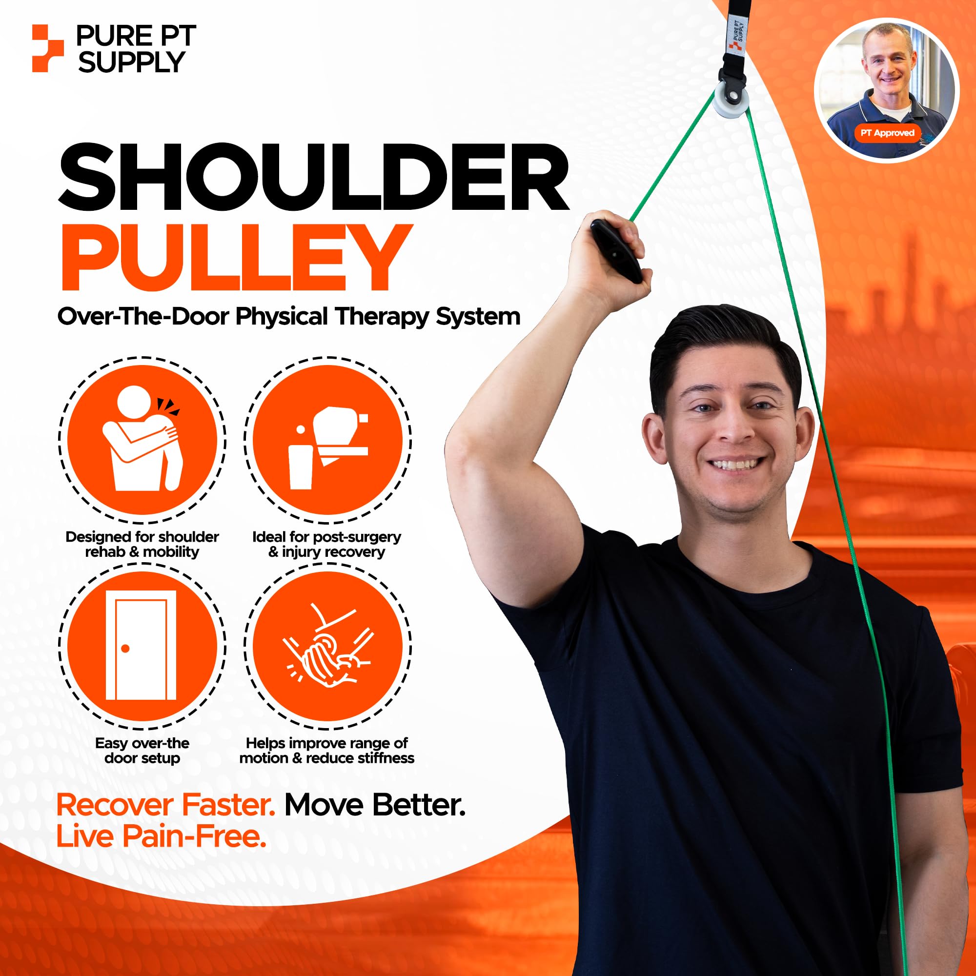 Premium Shoulder Pulley for Physical Therapy – Over-the-Door Pulley — Amazon image 2
