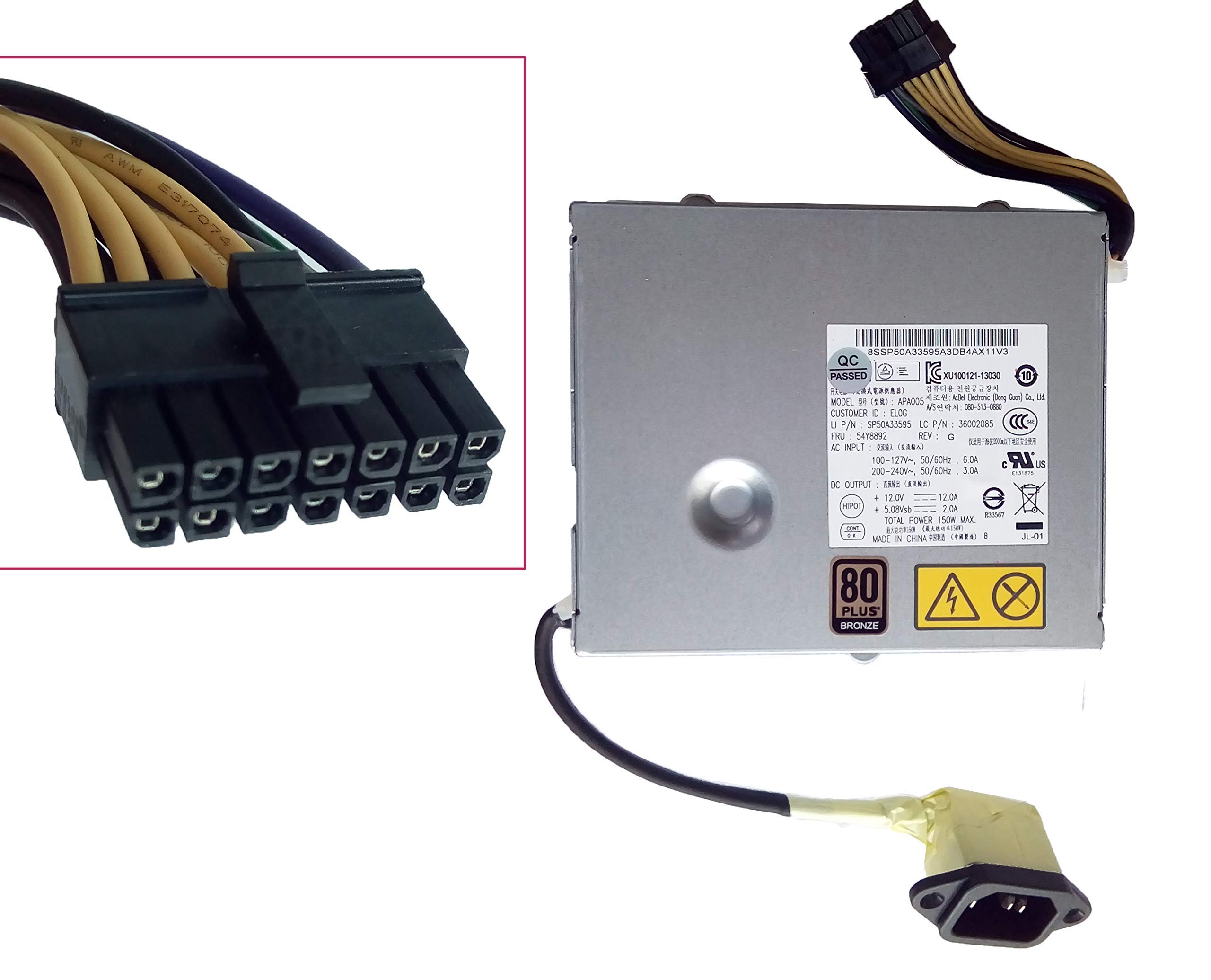 Amazon.com: 150 Watt Power Supply 54Y8892 for Lenovo ThinkCentre