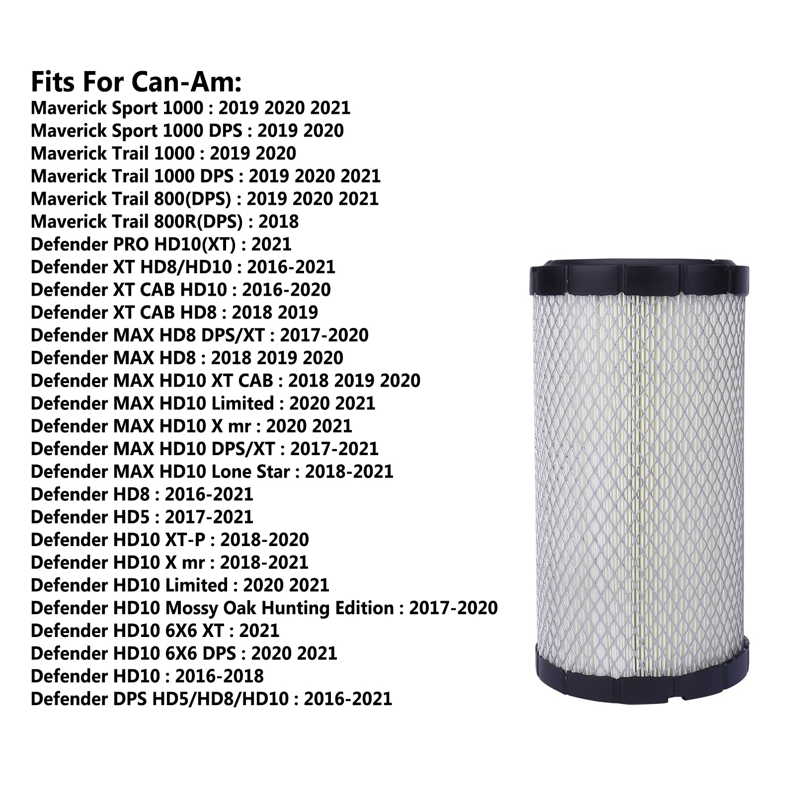 Filtre à Air Pour Can-Am Defender HD5 HD8 HD10 Et Maverick Trail/Sport - Compatible OEM 715900394 - 10