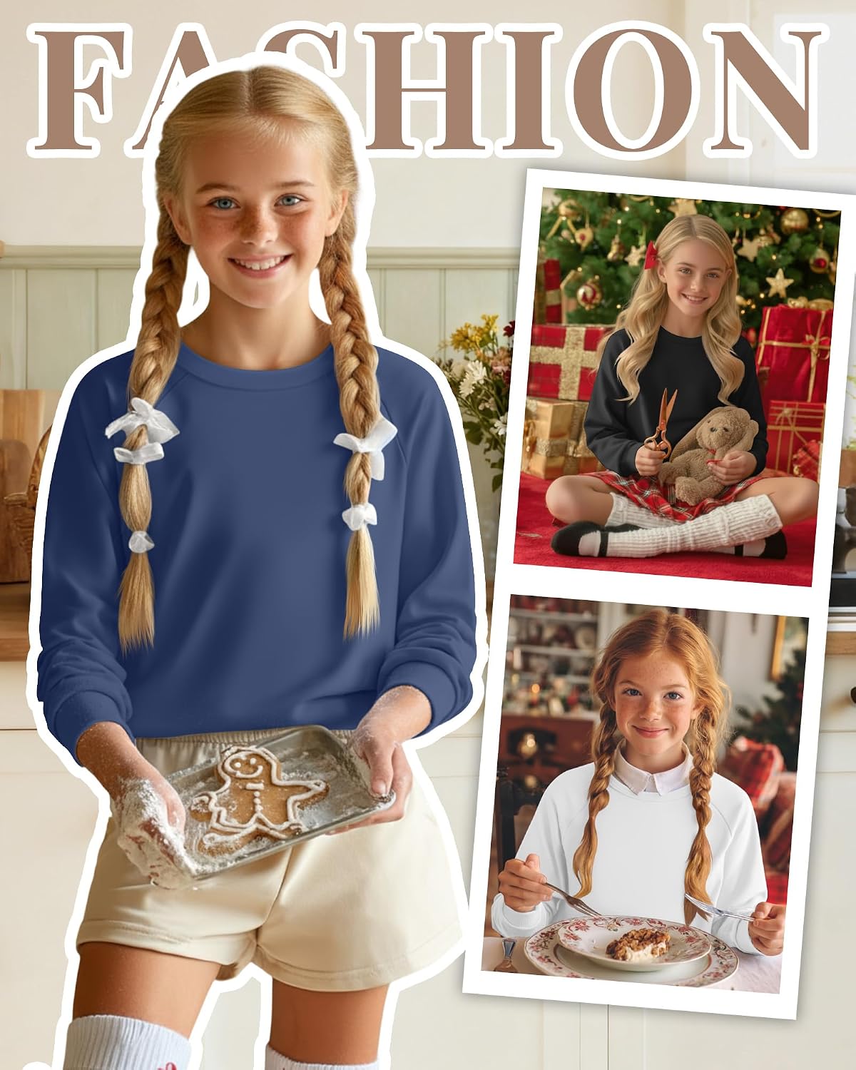 Girls Long Sleeve Shirts Kids Crew