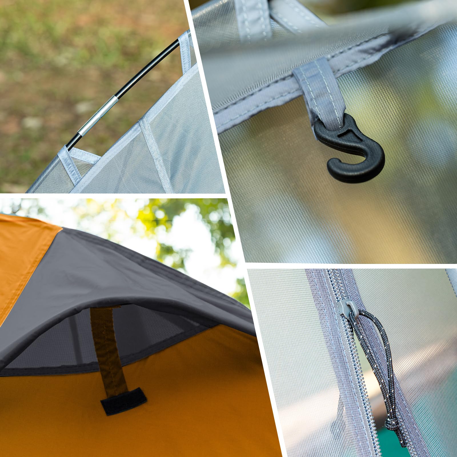 Forceatt Tente De Camping, 1/2 Personne Tente, Tente 1 Place Ultra Légère, Montage Rapide, Résistant à l'eau, Petit Emballage，Double Couche Tente Camping, pour Camping, Voyage à Moto, Trekking