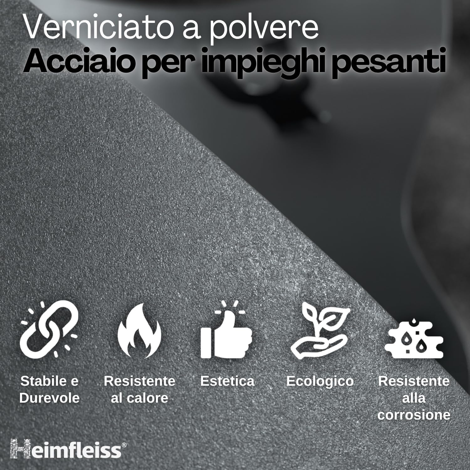 Heimfleiss® Set Camino Grigio Moderno | Attrezzi per Camino Set Camino | Kit Camino di Qualità con Attizzatoio, Spazzola-Paletta | Accessori Camino con Manici in Legno