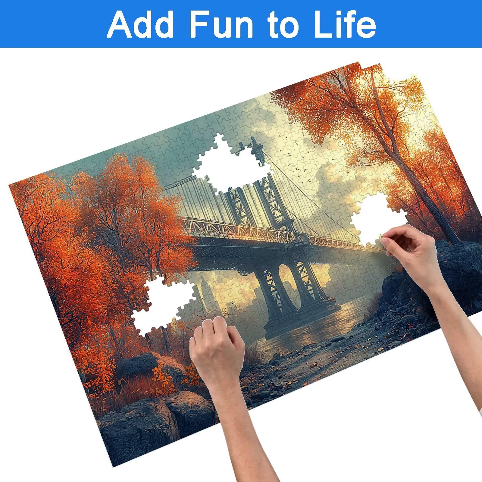 Puzzle 1500 Pezzi Paesaggio, Puzzle Ponte 1500 Pezzi Arte per Adulti e Bambini, Misura: 87x57 cm, Puzzles Legno per Adulti con Squisita Scatola di Imballaggio, Idea Regalo Donna, Regalo Uomo, -9165