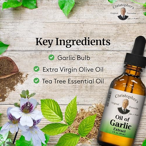 Miniatura 3 de Christopher's Original Formulas Oil of Garlic Extract 2 Ounces - Pack of 1 - Premium Herbal Supplement - Cold-Pressed & Pure Liquid Garlic Oil