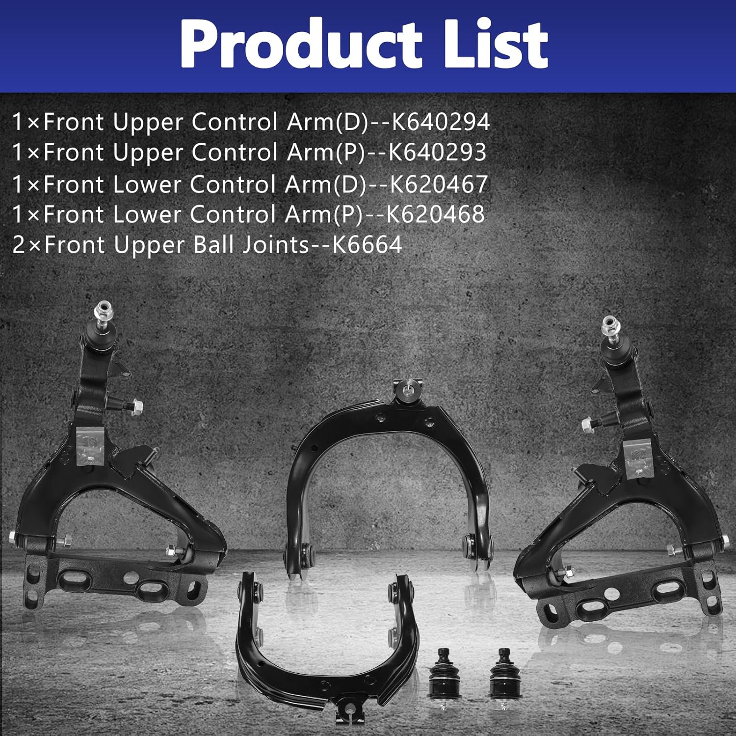 Control Arm, Replacement For Front Lower Control Arm With Ball Joint Compatible With 2004-2007 Chevrolet Trailblazer 2004-2007 Buick Rainier 2004-2007 Gmc Envoy- 6 Pcs