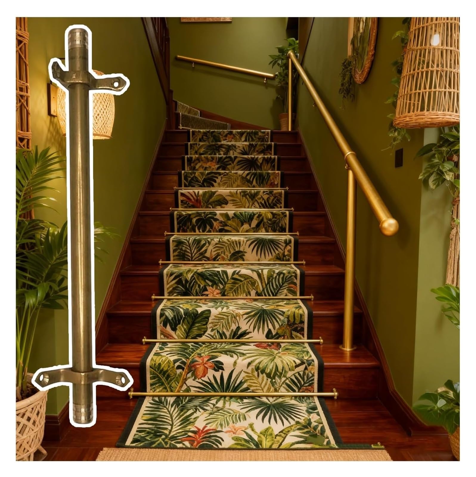 Tiges d'escalier en laiton pour entrée chaleureuse