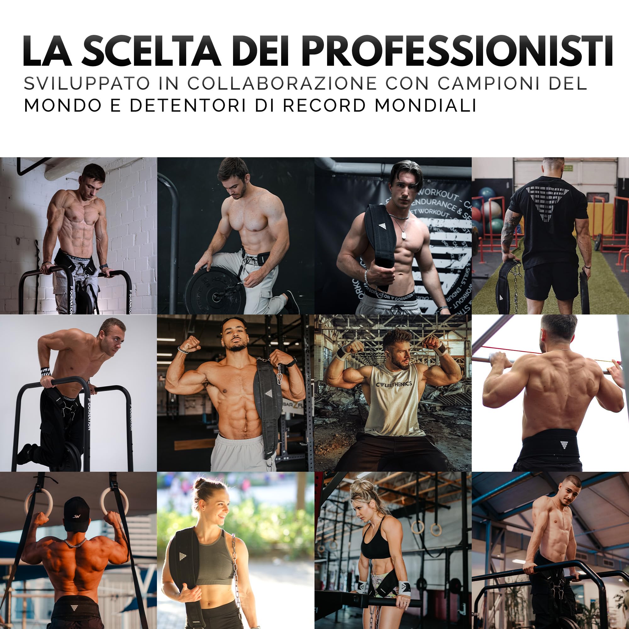 GORNATION Cintura Zavorra per Solevamento di Pesi, Cintura per Palestra, Cintura Bodybuilding capacità di Carico Fino a 1000 kg, Fissaggio con Catena o Corda, per Calisthenics, Fitness e Powerlifting