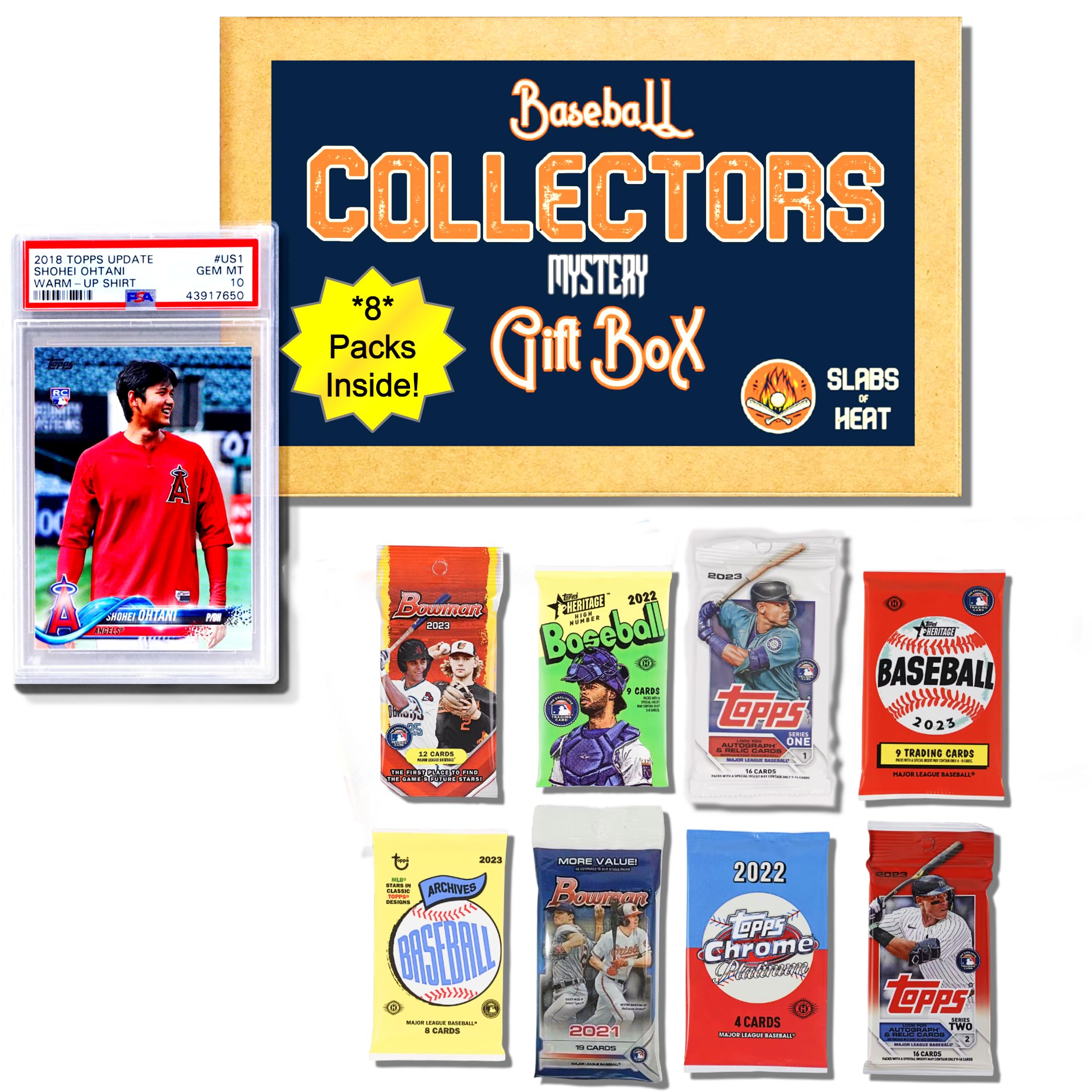 Amazon.com: Epic Baseball Gift Box & Collection Starter Set1 Graded Card +  8 Sealed Packs of Modern Licensed CardsPSA/BGS Graded Card 10, 9.5 or 9 &  200 SleevesPossible AutographsSlabs of Heat : Collectibles & Fine Art
