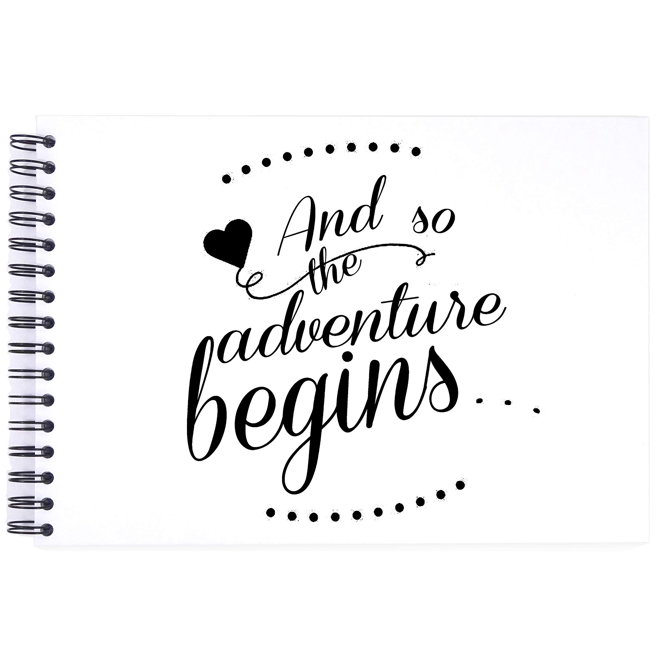 White So Adventure Begins Scrapbook Dry Mount Photo Album (A3 (420x297mm))