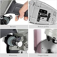 Vista 4 de CGOLDENWALL YJ-125A Electric Rotary Fabric Cutter, Multi-layer Fabric Scissors with 1.57" Cutting Thickness for Cloth Fabric Leather and Carpet