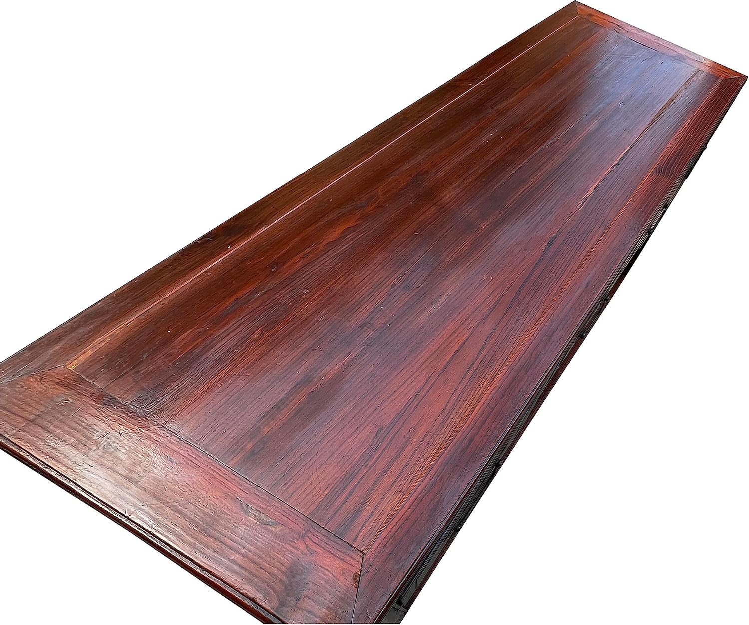 Vintage Oriental Brown 4 Drawers Writing Desk w Foot Panel cs7653