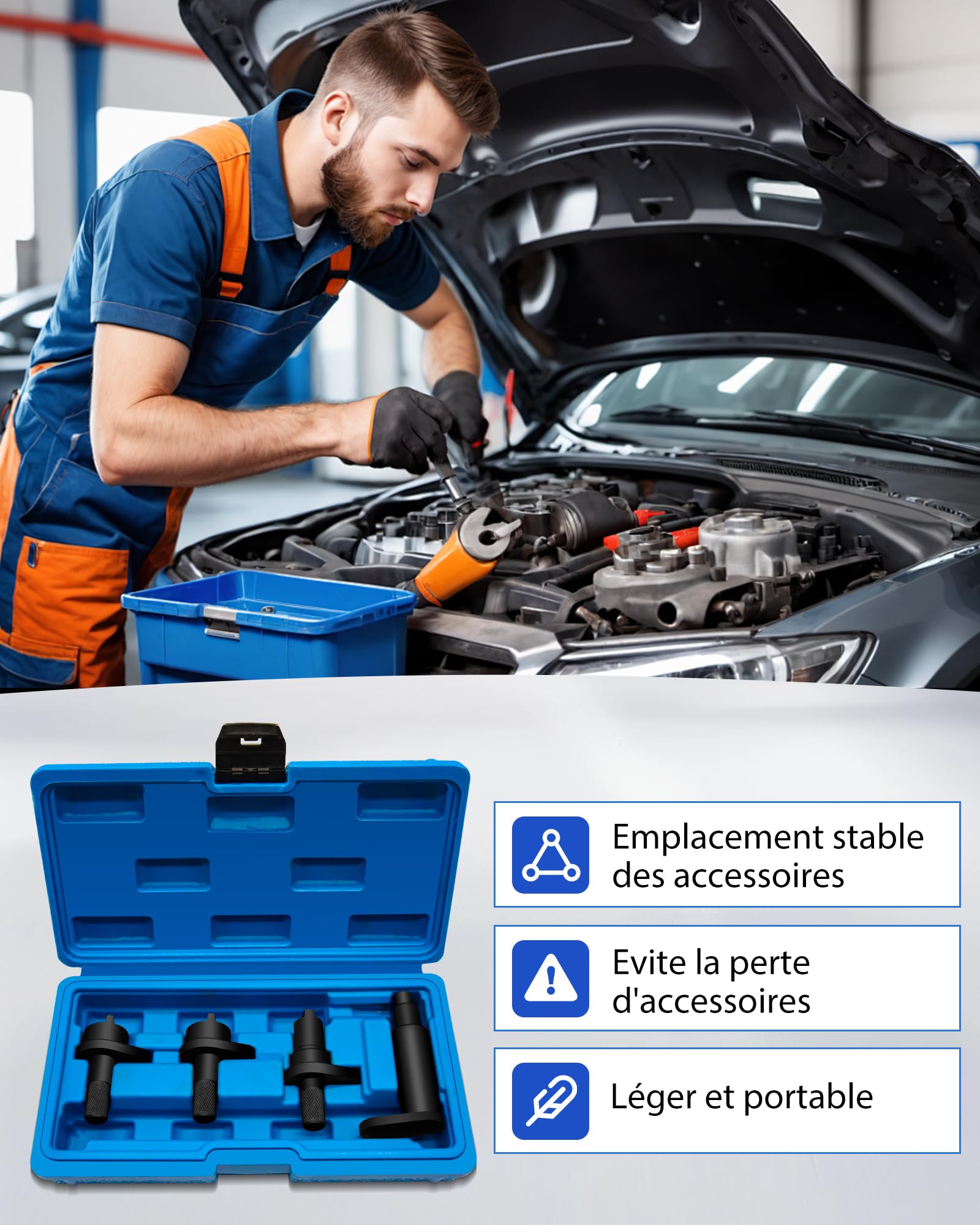 RUIZHI Kit Piges Calage Distribution Pour 1.2L 6V 12V 1.2 Litres, OE : T10123, T10121, T10120, Outil de Réglage de la Courroie de Distribution du Moteur, Kit de Calage Distribution Distribution