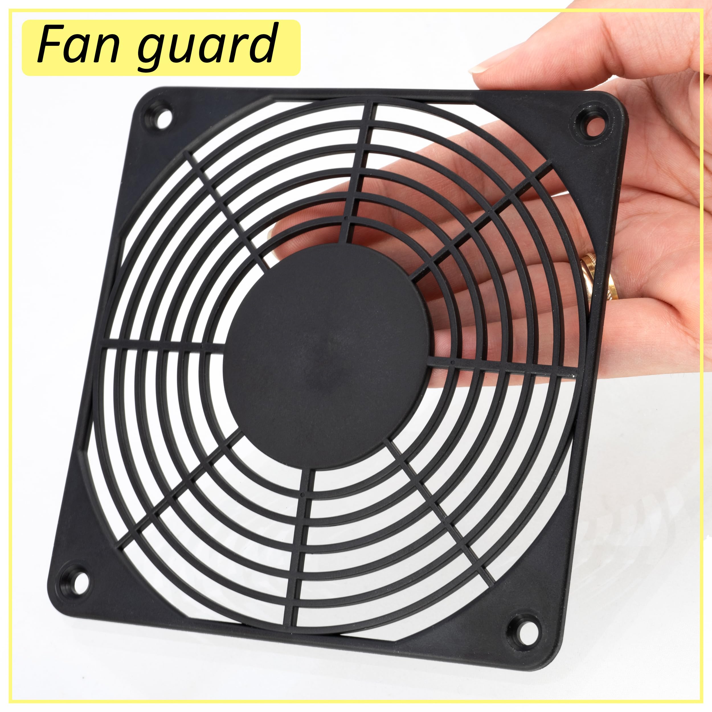 Aerzetix - C15129 - Griglia di Protezione 120x120mm per Ventola di Computer PC - Fissaggio a Vite - in plastica - Colore Nero