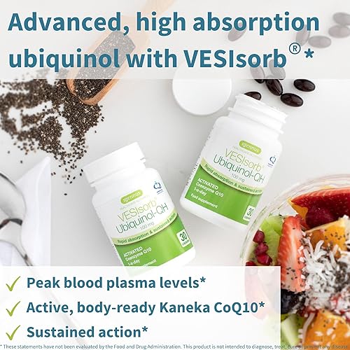 Miniatura 3 de Longvida Curcumina 500mg + VESIsorb Ubiquinol-QH Advanced CoQ10 100mg Bundle, curcumina ultra biodisponible con ubiquinol biodisponible y de acción