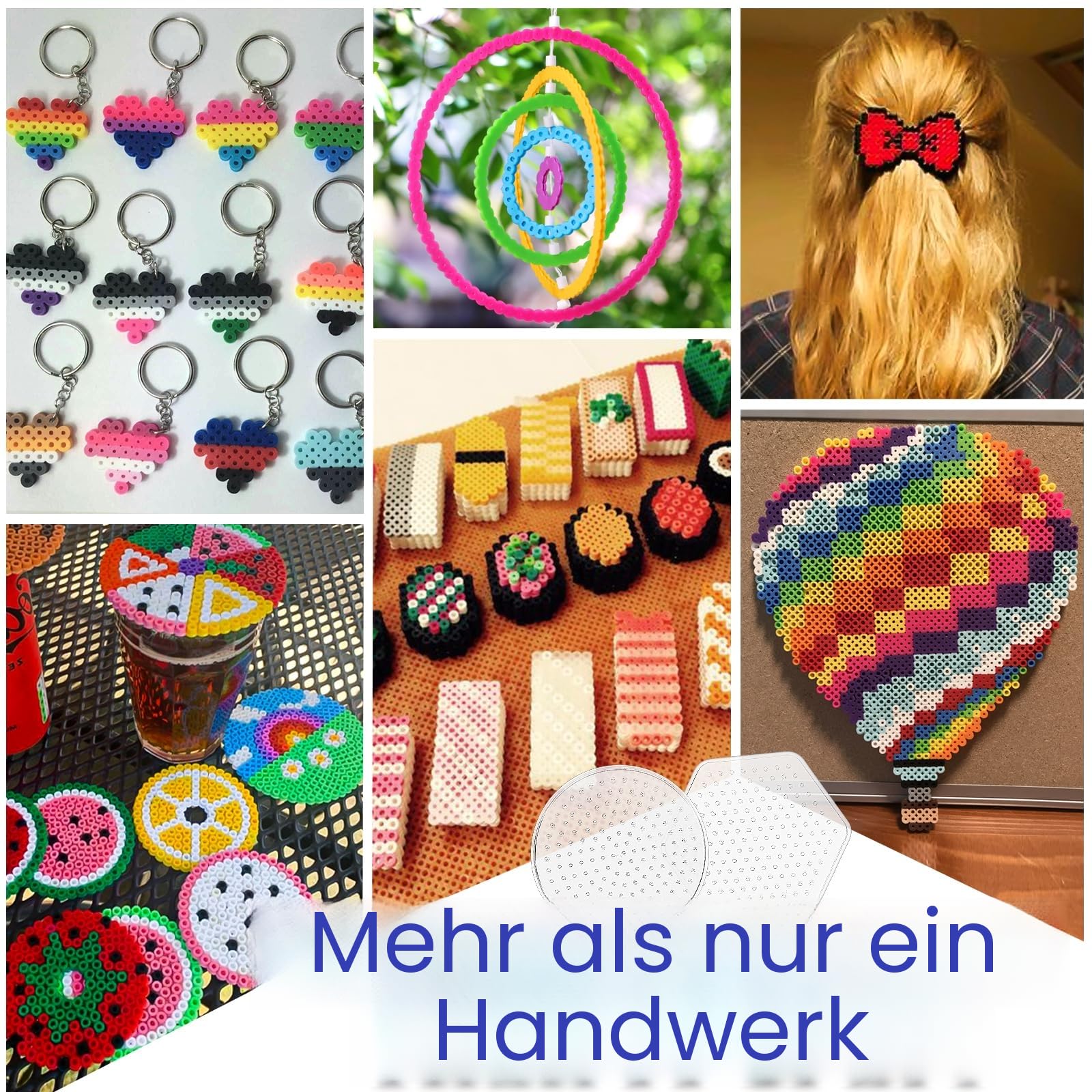 Bügelperlen set Bügelperlen Groß Packung XXL 23000PCS Perlen mit 106 Muster Platten Bastelset kinder ab 6 jahre & Erwachsene & Handarbeitsfans Geschenk für Meditative Entspannung & Familienzeit