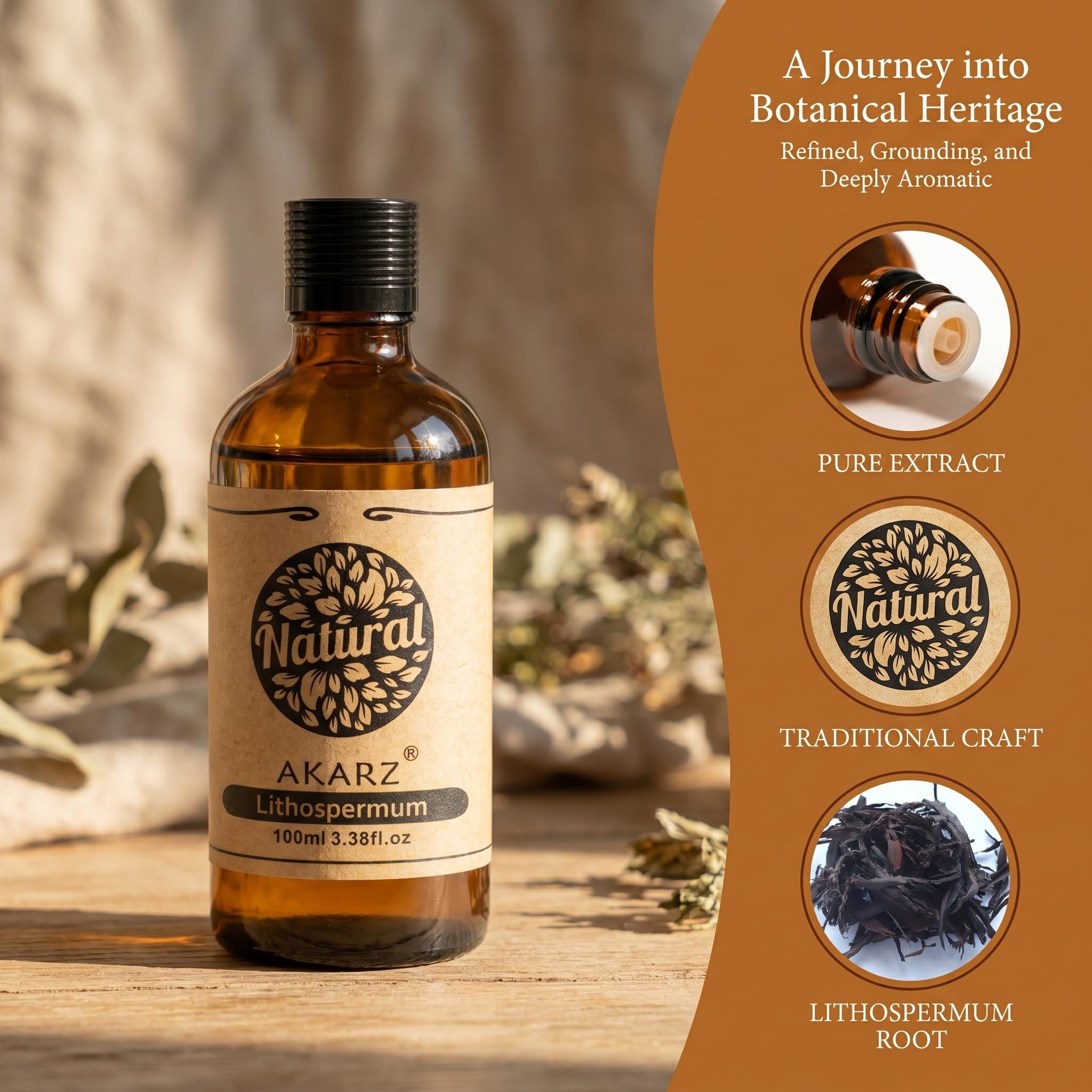 AKARZ 100ml Olejek esencjny z Kozłka - Naturalny olejek aromatyczny do dyfuzorów, lamp aromatycznych i aromatów pomieszczeń