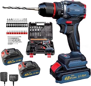 36V Cordless Hammer Drill/Impact Driver Set -1/2" Keyless, w/2pcs 2.0AH Battery,Fast Charger 799 in-lbs Portable Power Drill Kit,20+1+1 Clutch, 22pcs Bits for Drilling Brick Wall, Metal, Wood