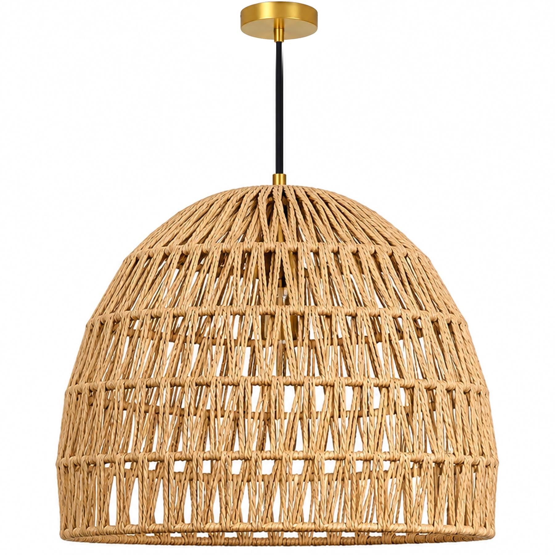 Woven Light Shade Natural Basket Weave Dome Lamp Shade Hand Woven