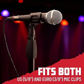 Gator Frameworks Microphone Stand with 10 Weighted Base and Soft Grip Twist Clutch Height Adjustment, (GFW-MIC-1000)