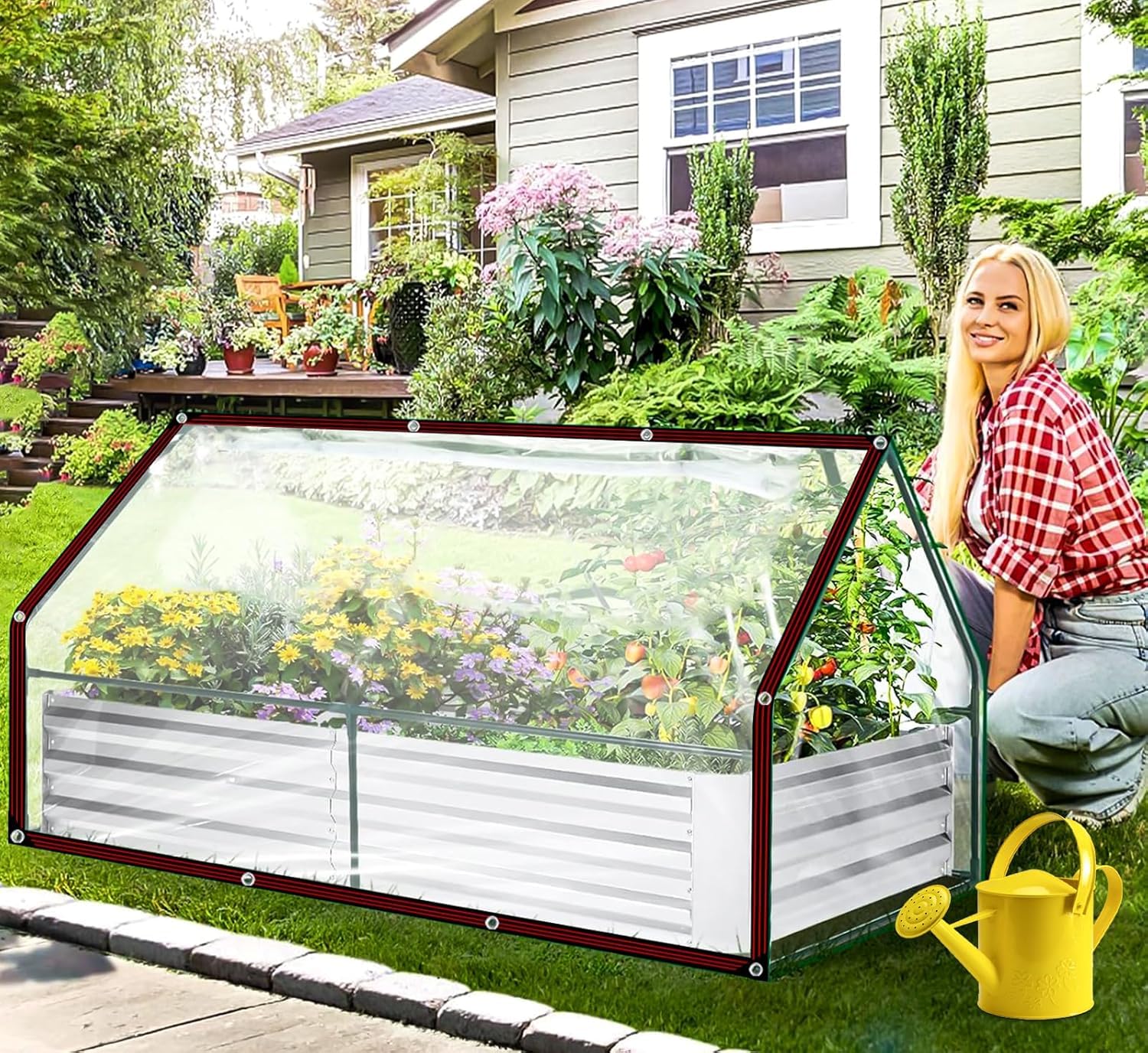 Transparente Plane - mit öSen Abdeckplane Wasserdicht 2.5X5m Durchsichtige Tarp GewäChshaus MöBel Staubdicht wasserdichte Gartenplane Gewebeplane Wetterfeste FüR Schutz Vor Witterung
