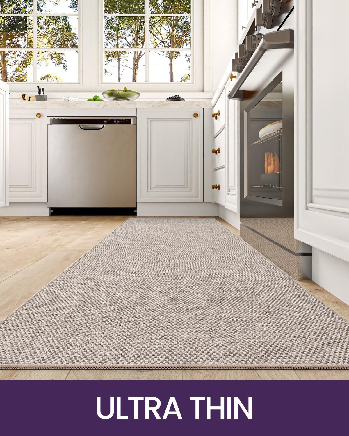 【色: グレー】アール 【水に強い】 【すべりにくい】 【DIY】 拭けるテキス Amazon.com: KIMODE Farmhouse Kitchen Rugs Non Slip Washable