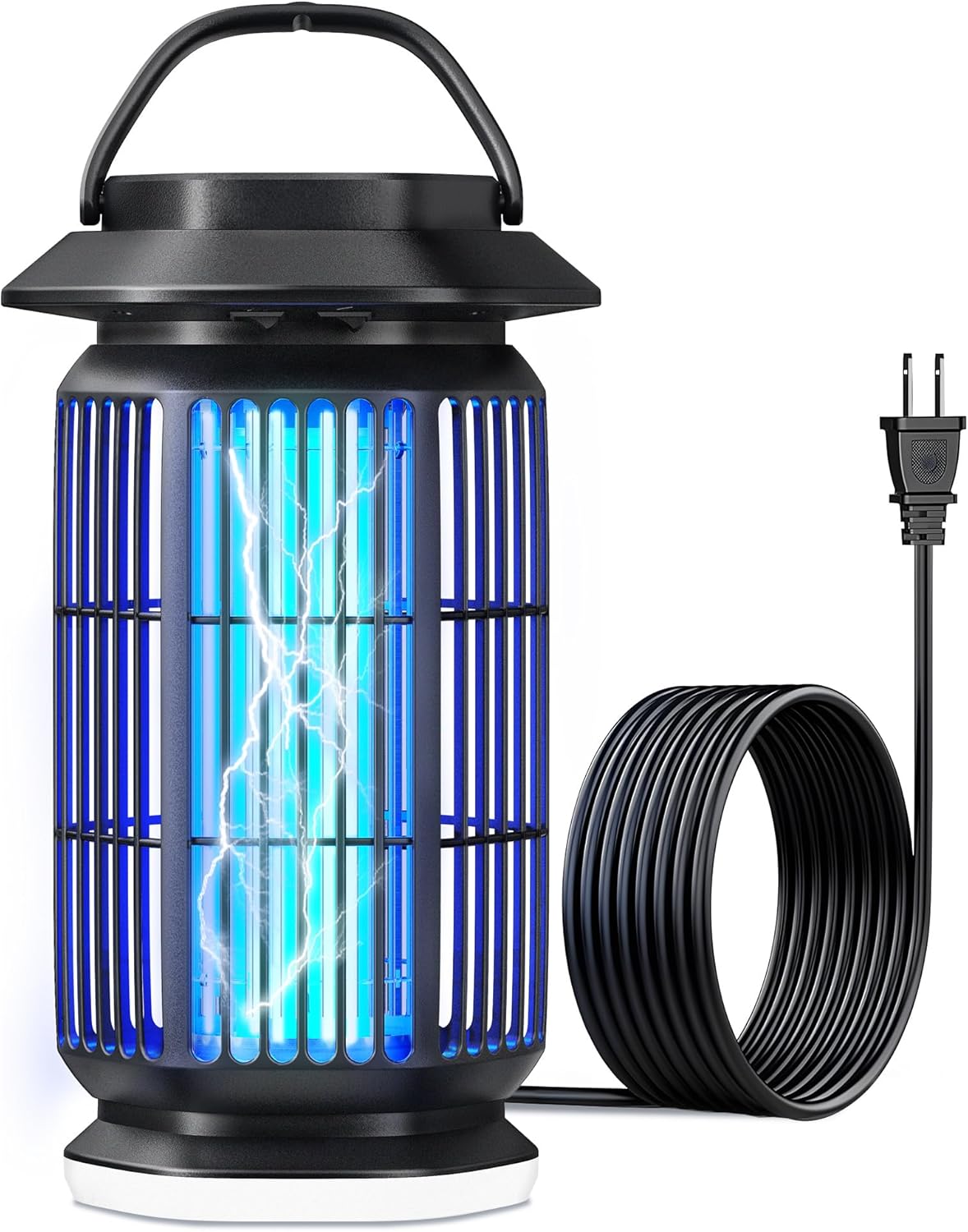 Bug Zapper Outdoor, Mosquito Zapper with Additional Night Light, Plug in Electric Fly Zapper, Mosquito Killer, Fly Traps, Fly Killer Bug Light Indoor Outdoor, 4000V, Waterproof ABS Shell,Black