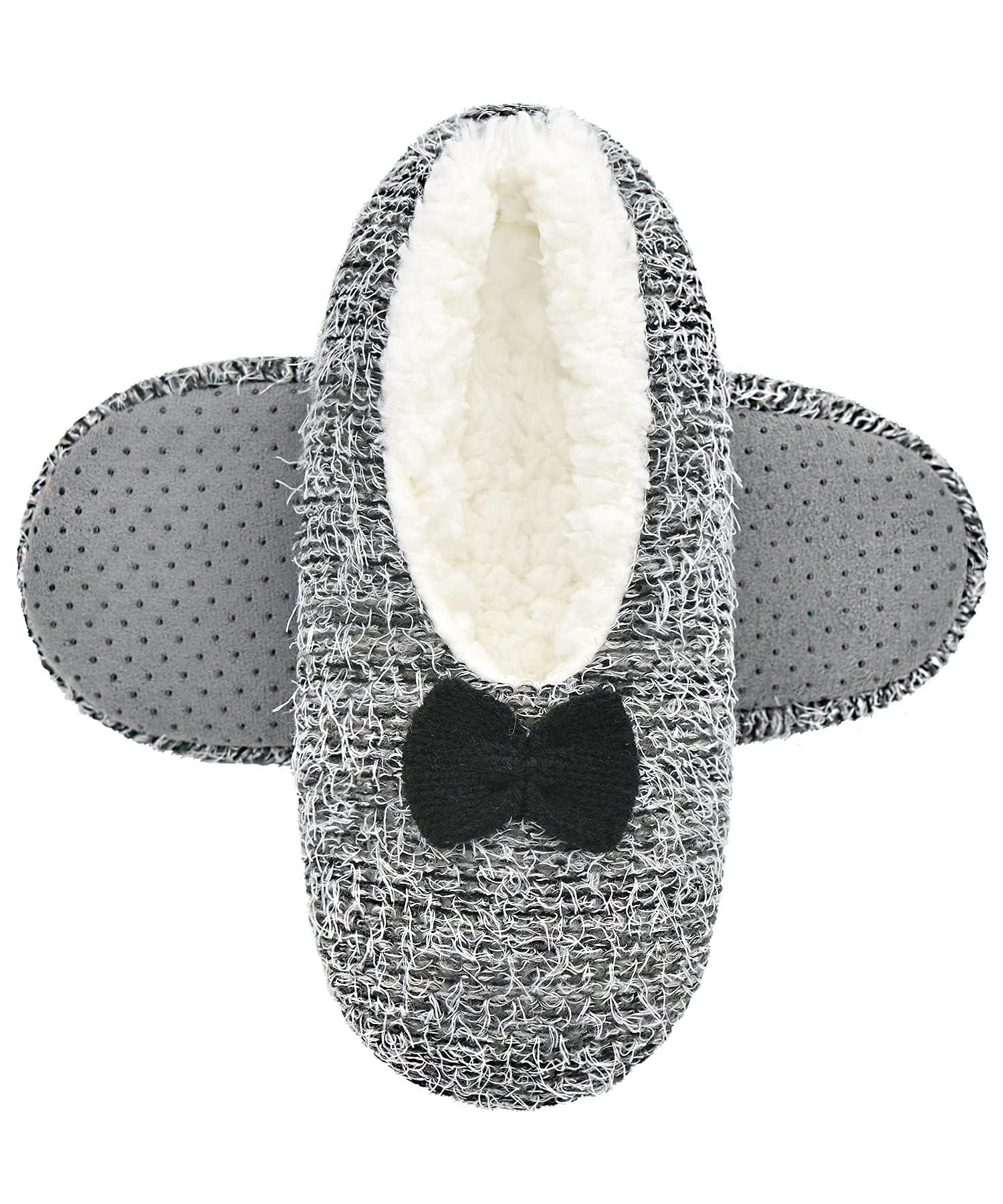 DICUIRD Womens Fleece Slipper Socks Non-Slip Grippers Indoor Slippers