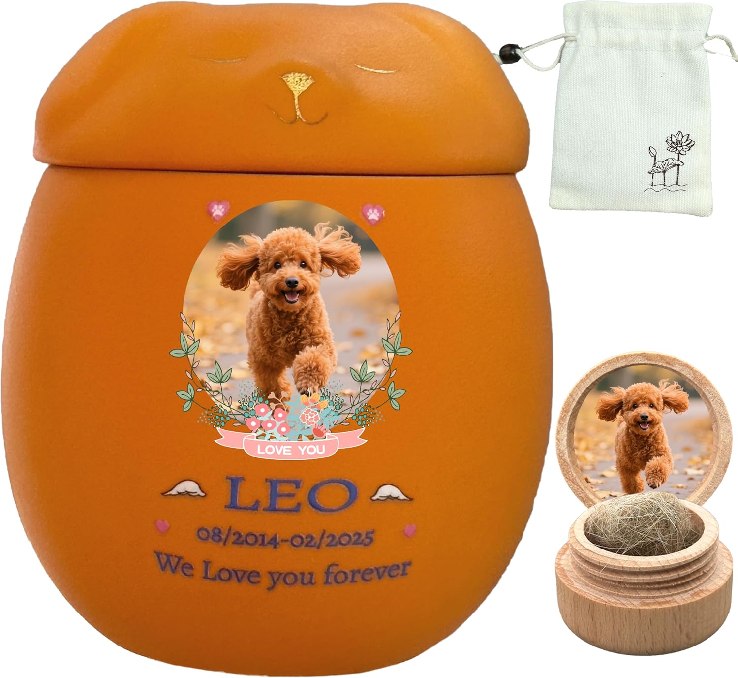 Personalized Large Dog Urn,Pet Urns for Dogs,Pet Cremation Urn,Dog Urns for Ashes,Urns for Dog Ashes,Ceramic,Dog Loss,Handmade Custom (Large Dog White, Large Suitable Ashes ≤ 120 lb (not Bones))