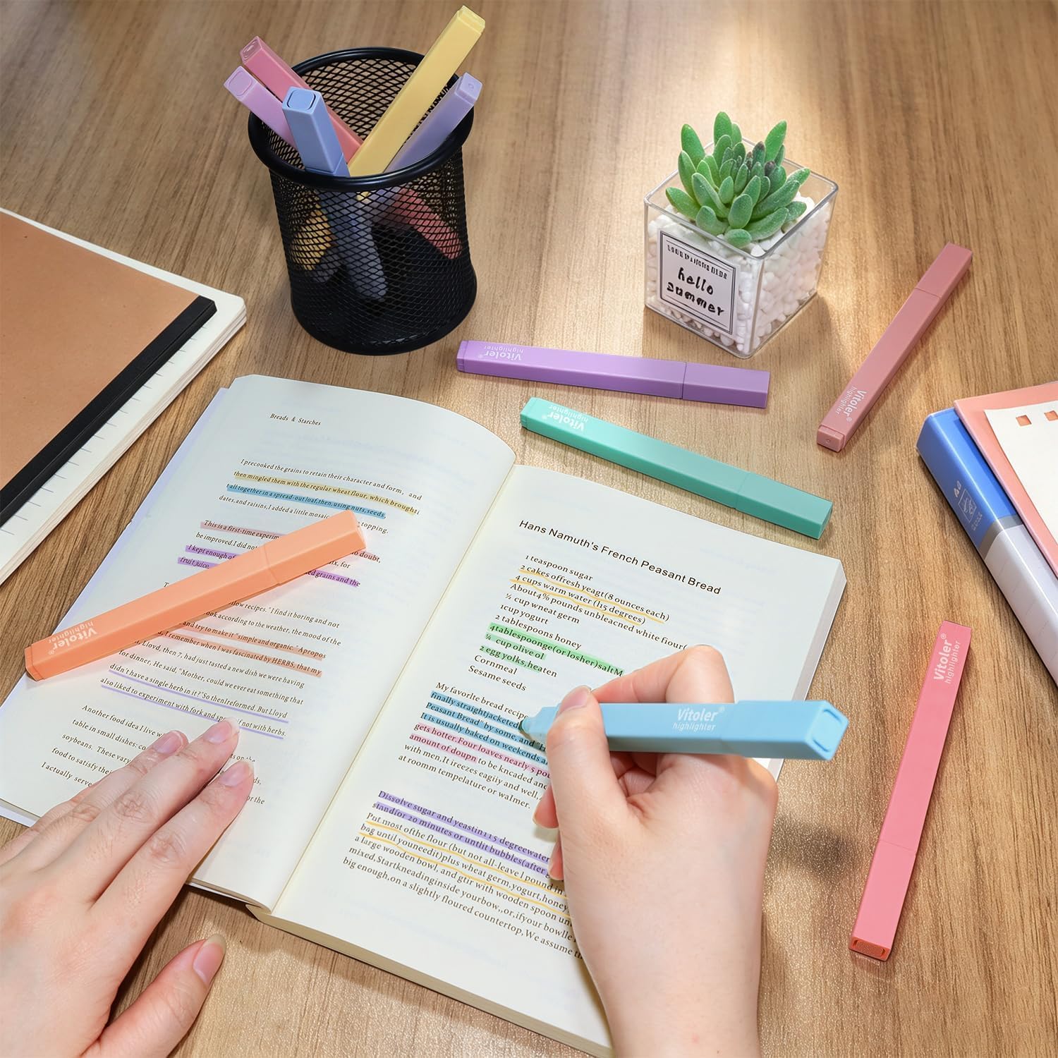 Zakreślacze, 8 kolorów, zakreślacze z końcówką dłutą, bez przebarwień, biblijne zakreślacze do dziennika, planera, notatek, materiały eksploatacyjne