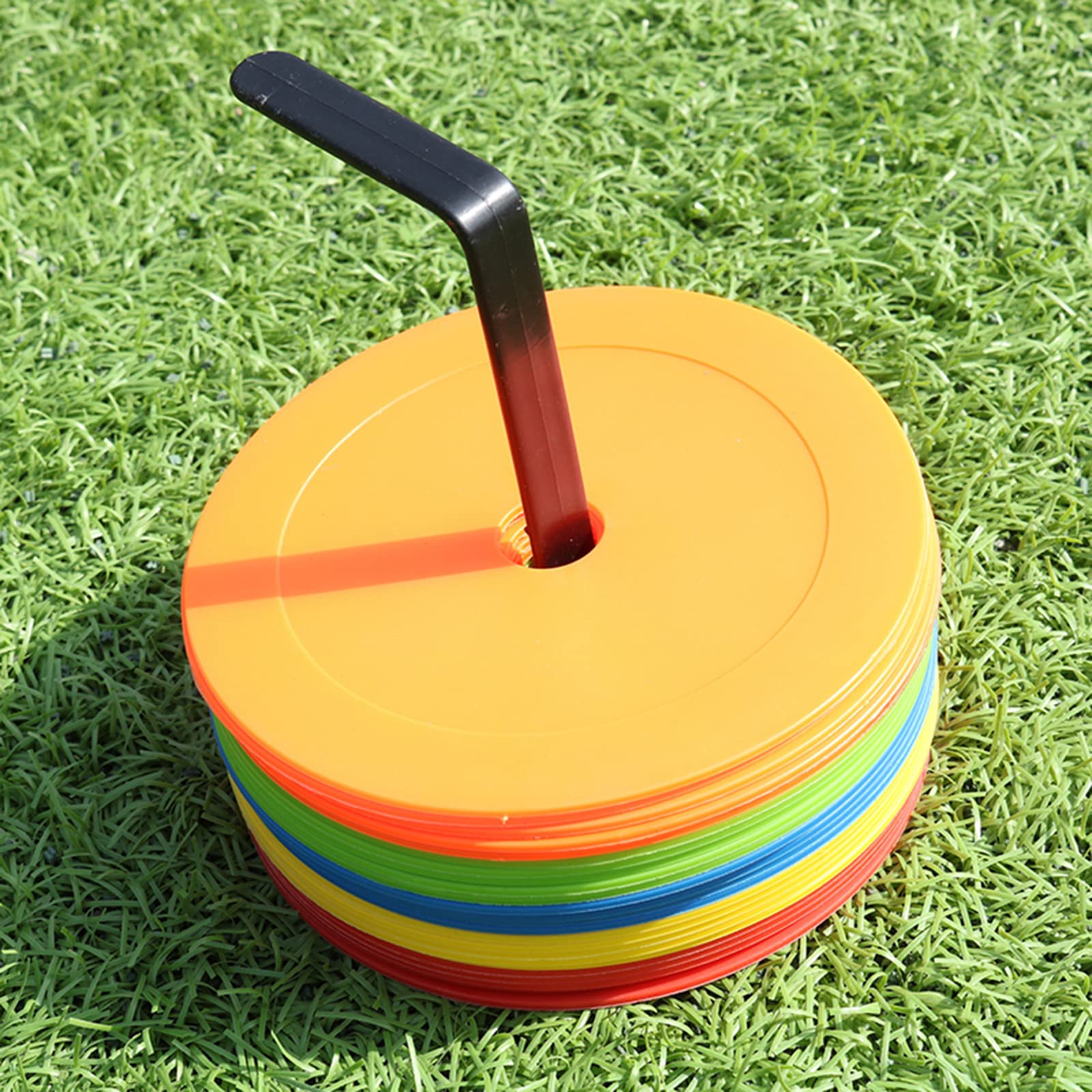F Fityle Coni Piatti Rotondi da 10 Pezzi, Marcatori Spot da Allenamento Flessibili Antiscivolo Durevoli per Arti Marziali, Calcio, Allenamento Sportivo,