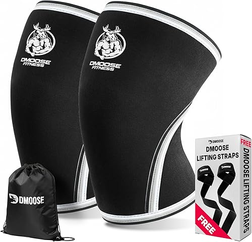 Miniatura 8 de DMoose Fitness Knee Sleeves for Weightlifting (Pair) 78” Knee Wraps for Joint Support, Squats & Powerlifting - Gym Brace Straps for Joint Stability