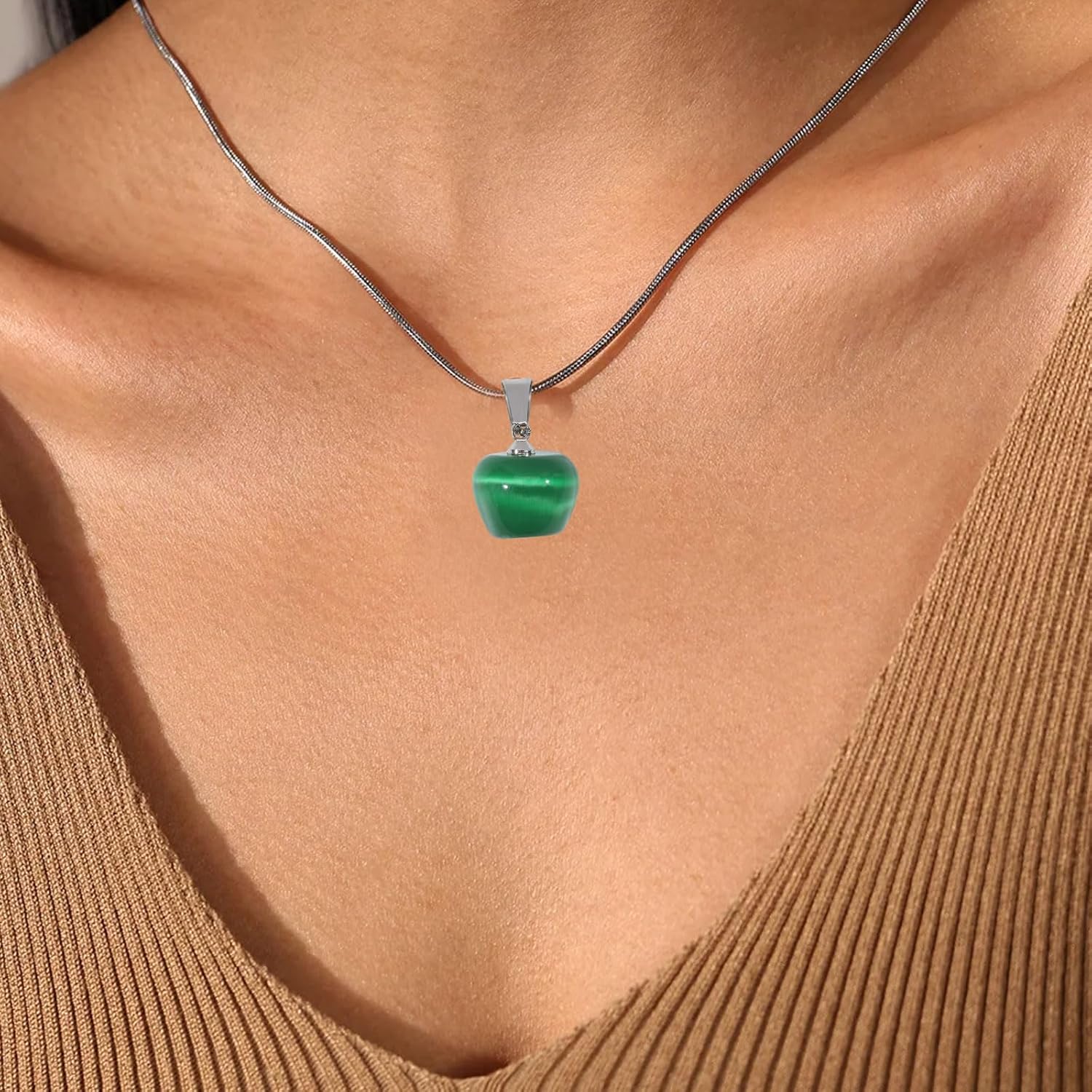 CHGCRAFT 12 Pcs Apple Gemstone Charm Pendant with Iron Hanging Loops Crystal Fruit Charms for Bracelet Necklace Earrings Jewelry Making - Image 6