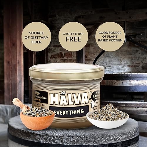 Miniatura 19 de Halva Kingdom Postre vegano Halva sin azúcar de sésamo abierto Ingredientes saludables, sin gluten, tarro certificado Kosher